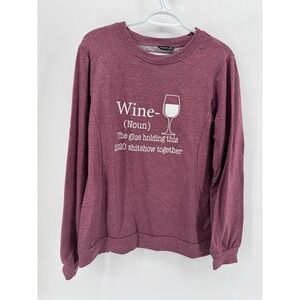 LILICLOTH Womens XXL Wine Noun Definition Graphic Sweatshirt Burgundy